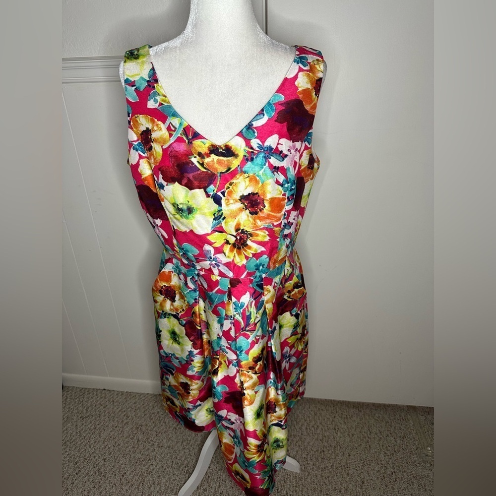 R&K originals Floral V-Neck Mini Sundress size 12
